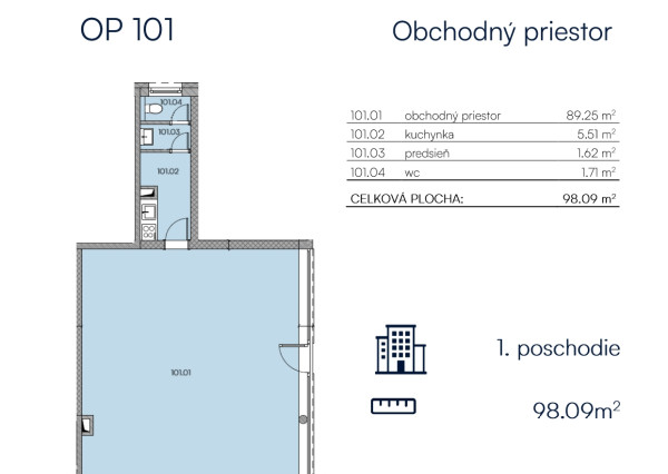 1NP - Obchodný priestor 101