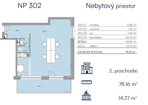 3NP - Nebytový priestor 302